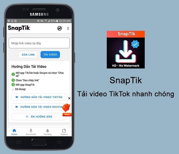 SnapTik: Tải video TikTok không có logo, xóa logo video TikTok trên điện thoại
