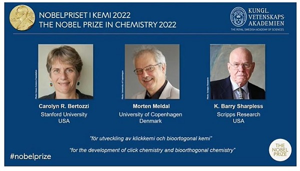 Hóa học click và hóa học sinh trực giao nhận Giải Nobel Hóa học 2022