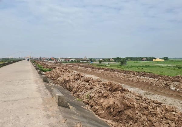 Tuyến đường cao tốc ven biển đoạn qua huyện Hải Hậu đang được triển khai