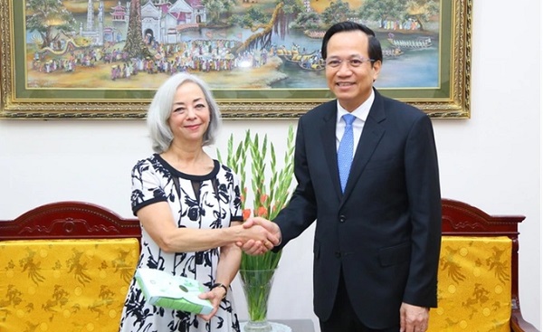 Bộ trưởng Đào Ngọc Dung tiếp, làm việc với lãnh đạo phụ trách các vấn đề lao động quốc tế của Bộ Lao động Mỹ tại Hà Nội.