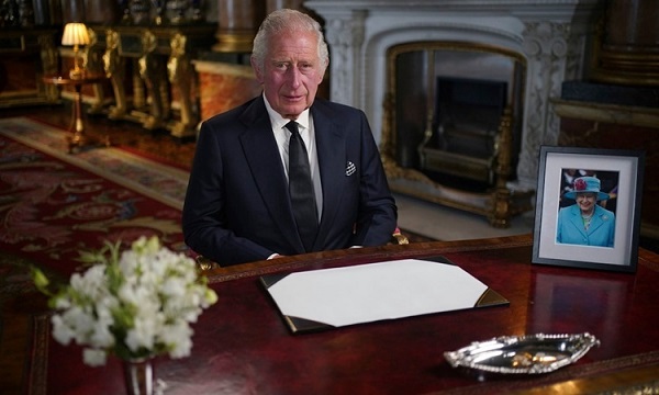 Vua Charles III đọc bài phát biểu trước quốc gia và Khối Thịnh vượng Chung từ Điện Buckingham ngày 9/9.