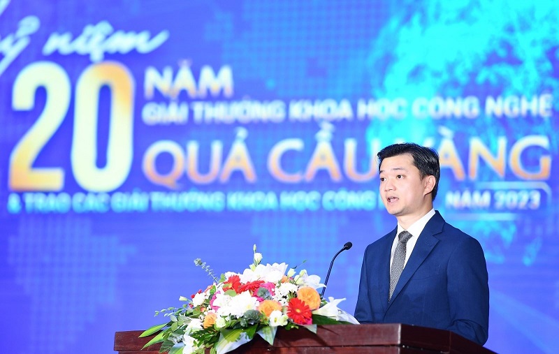 Bí thư Trung ương Đoàn, Chủ tịch Trung ương Hội Sinh viên Việt Nam Nguyễn Minh Triết phát biểu tại Lễ kỷ niệm.