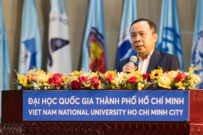 Giám đốc ĐHQG TP.HCM Vũ Hải Quân phát biểu tại Hội nghị.