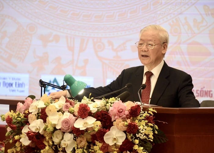 Tổng Bí thư Nguyễn Phú Trọng phát biểu chỉ đạo tại buổi lễ.