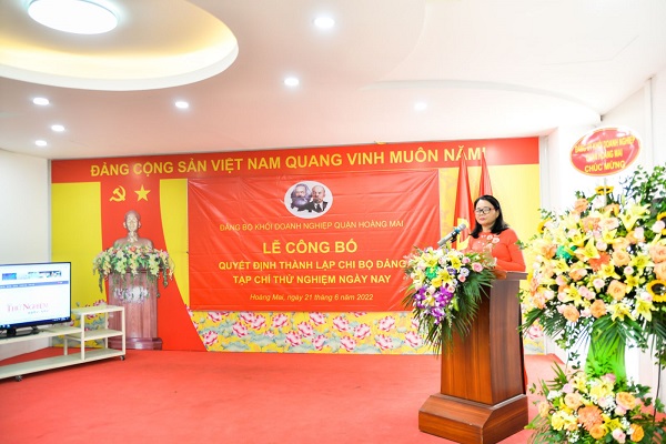 Đồng chí Lê Tuyết Hương phát biểu chỉ đạo tại buổi lễ