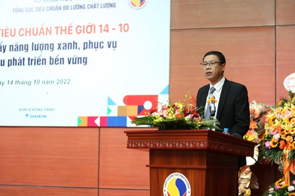 Thứ trưởng Bộ KH&CN Lê Xuân Định phát biểu tại lễ kỷ niệm Ngày tiêu chuẩn thế giới 14-10